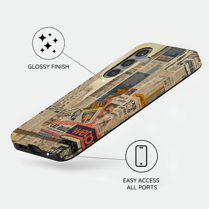 Newsprint Chronicles - Samsung Galaxy S24 Plus Case