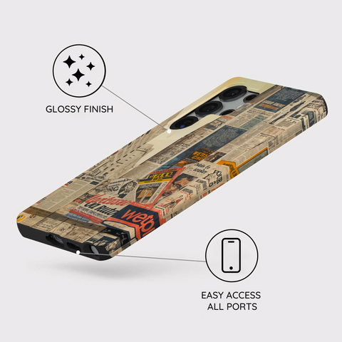 Newsprint Chronicles - Samsung Galaxy S25 Ultra Case