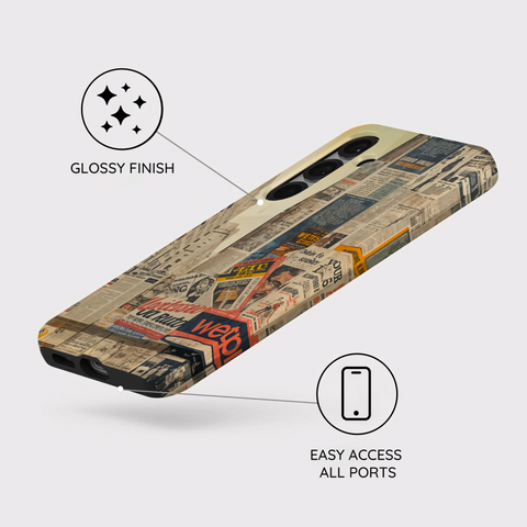 Newsprint Chronicles - Samsung Galaxy S25 Case