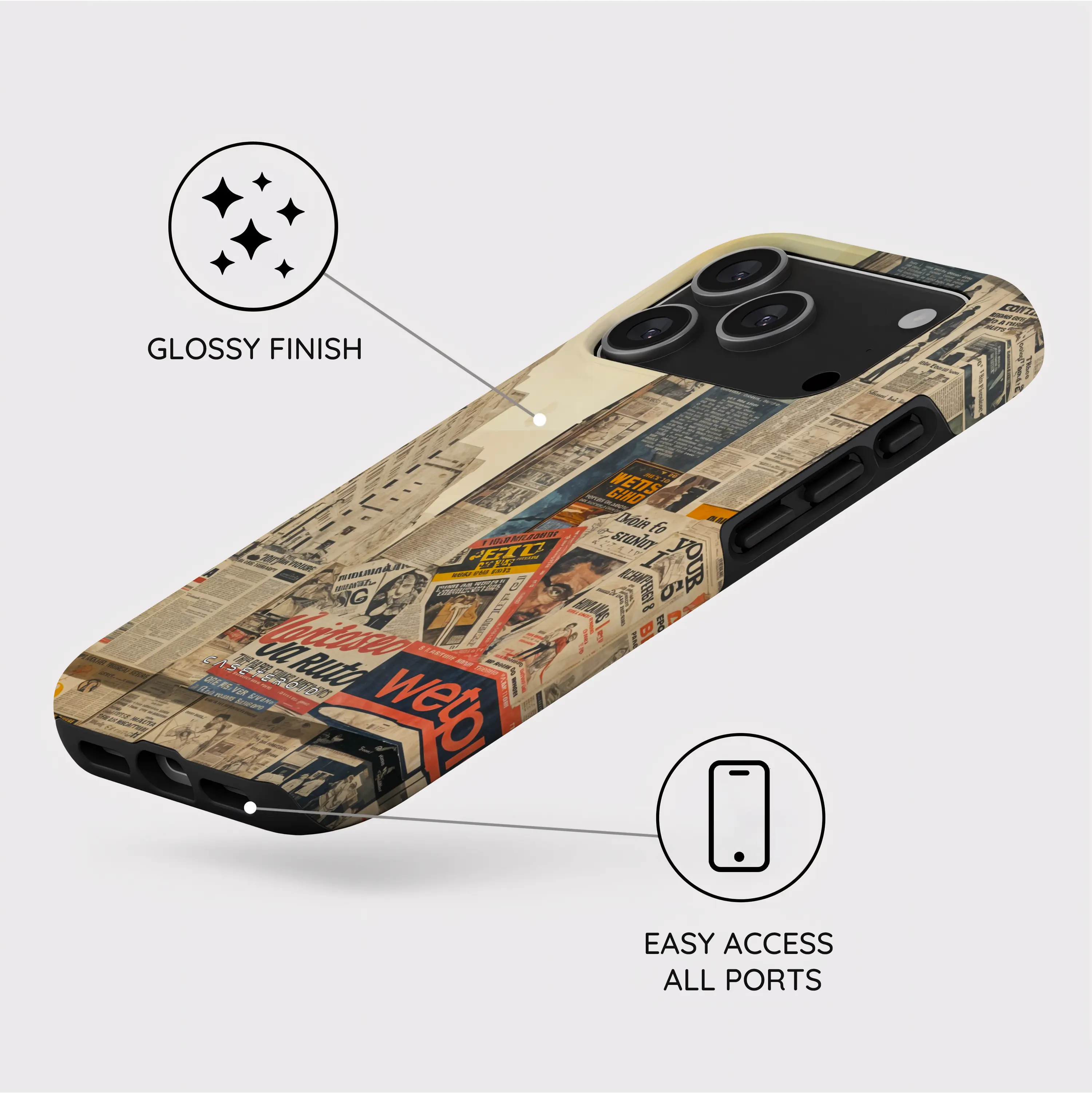 Newsprint Chronicles - iPhone 17 Pro Case