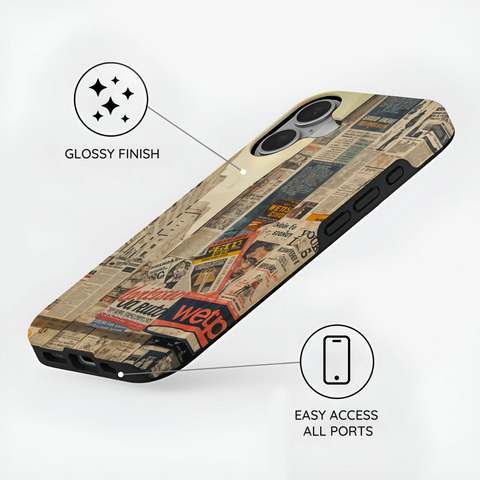 Newsprint Chronicles - iPhone 16 Plus Case