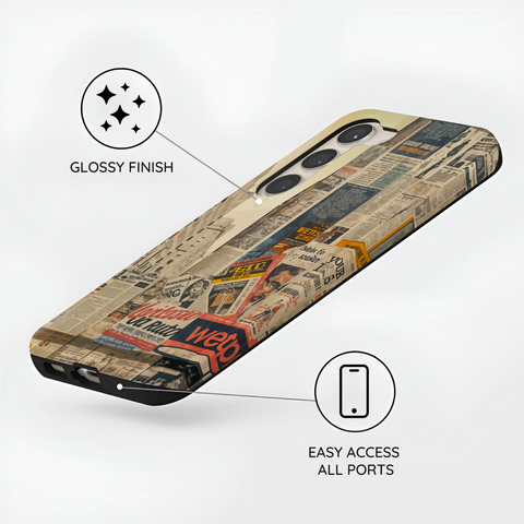 Newsprint Chronicles - Samsung Galaxy S23 Plus Case