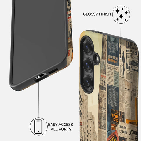 Newsprint Chronicles - Samsung Galaxy S23 Case