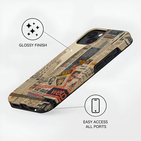 Newsprint Chronicles - iPhone 15 Plus Case