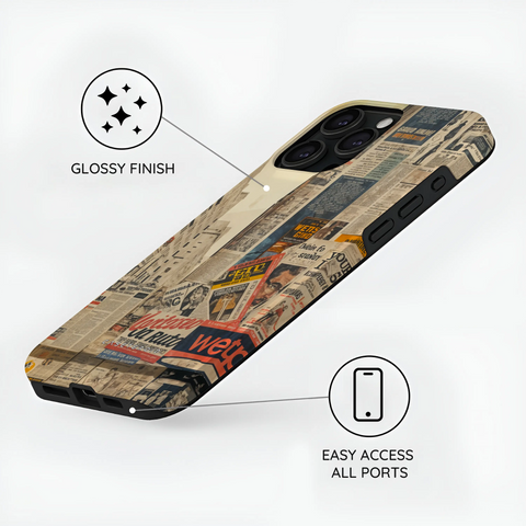 Newsprint Chronicles - iPhone 15 Pro Max Case