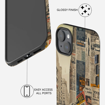 Newsprint Chronicles - iPhone 14 Plus Case