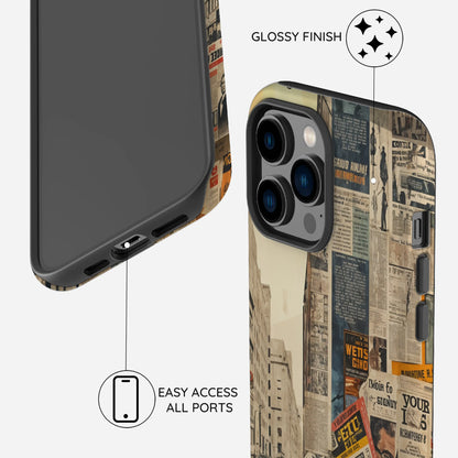 Newsprint Chronicles - iPhone 14 Pro Max Case