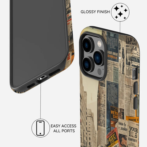Newsprint Chronicles - iPhone 14 Pro Case