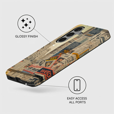 Newsprint Chronicles - Samsung Galaxy S26 Case