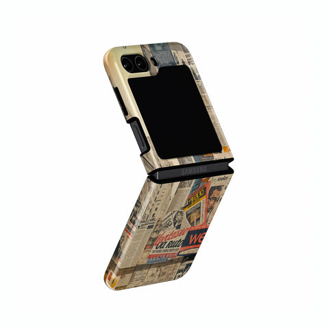 Newsprint Chronicles - Samsung Galaxy Z Flip 5 Case