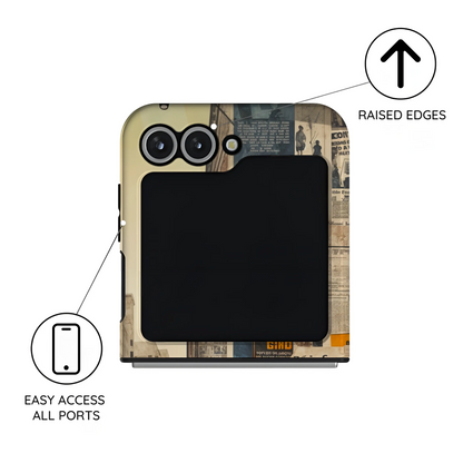 Newsprint Chronicles - Samsung Galaxy Z Flip 6 Case