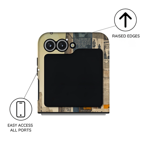 Newsprint Chronicles - Samsung Galaxy Z Flip 6 Case