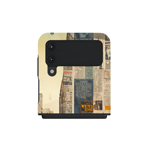 Newsprint Chronicles - Samsung Galaxy Z Flip 4 Case