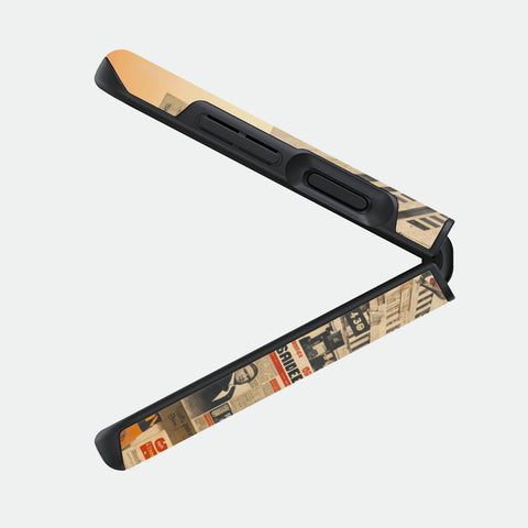 Newsprint Chronicles - Samsung Galaxy Z Flip 4 Case