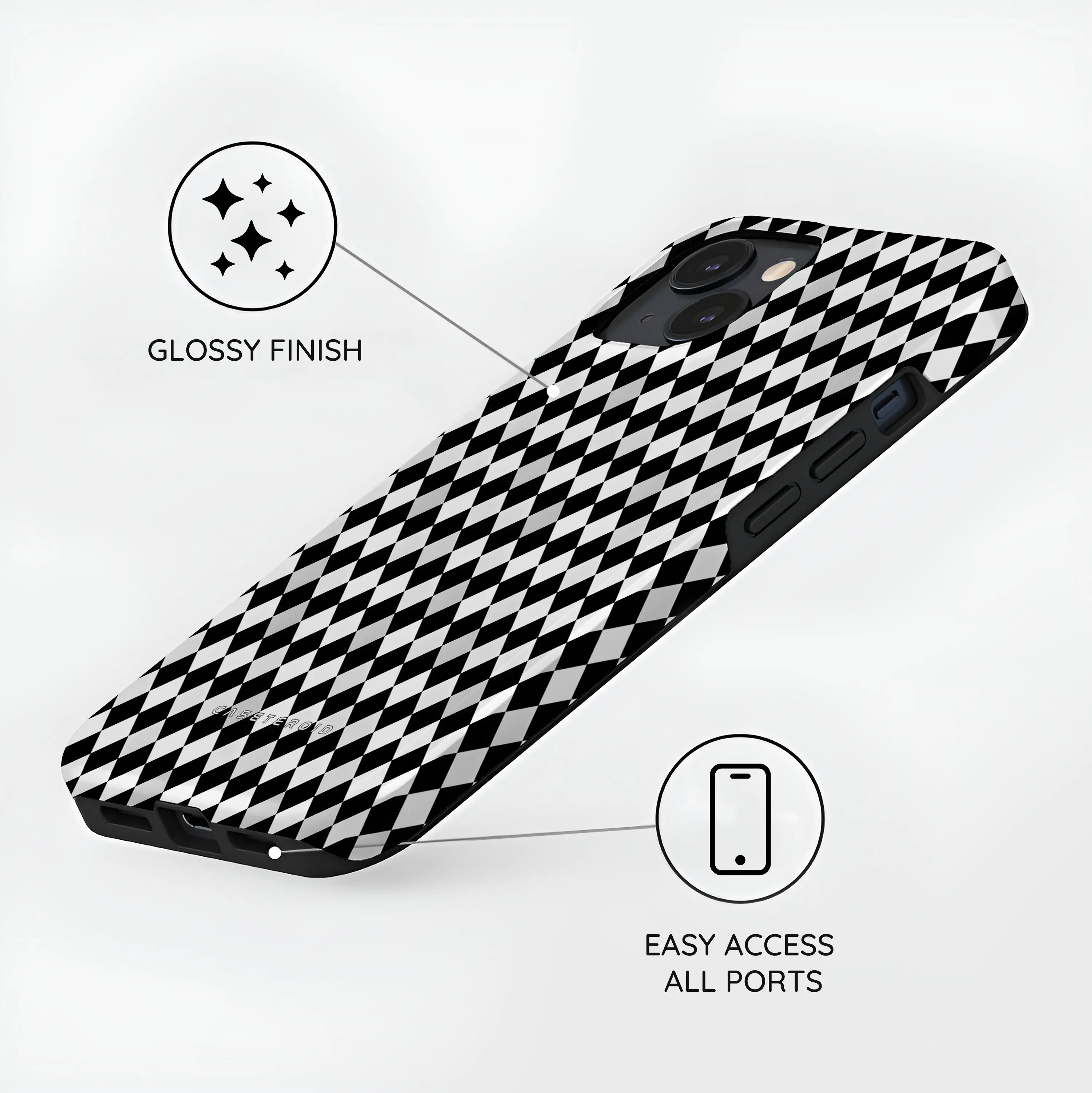 Noir Diamonds - iPhone 15 Case