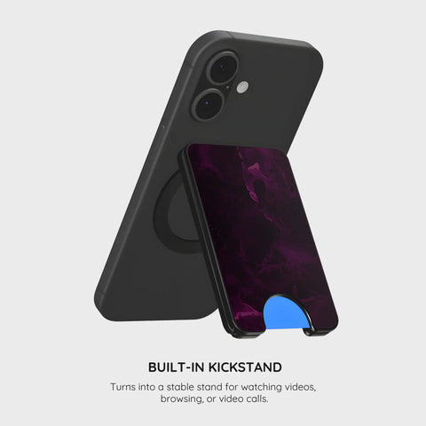 Purple Nebula Burst - Magnetic Wallet & Stand