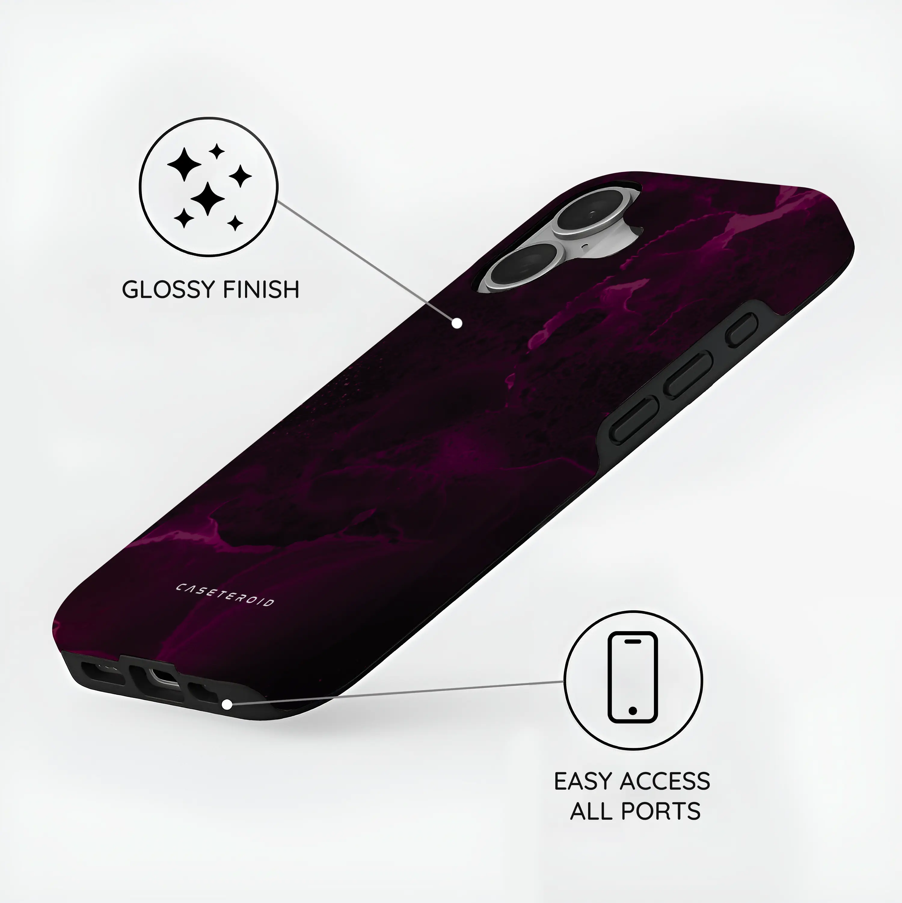 Purple Nebula Burst - iPhone 16 Case