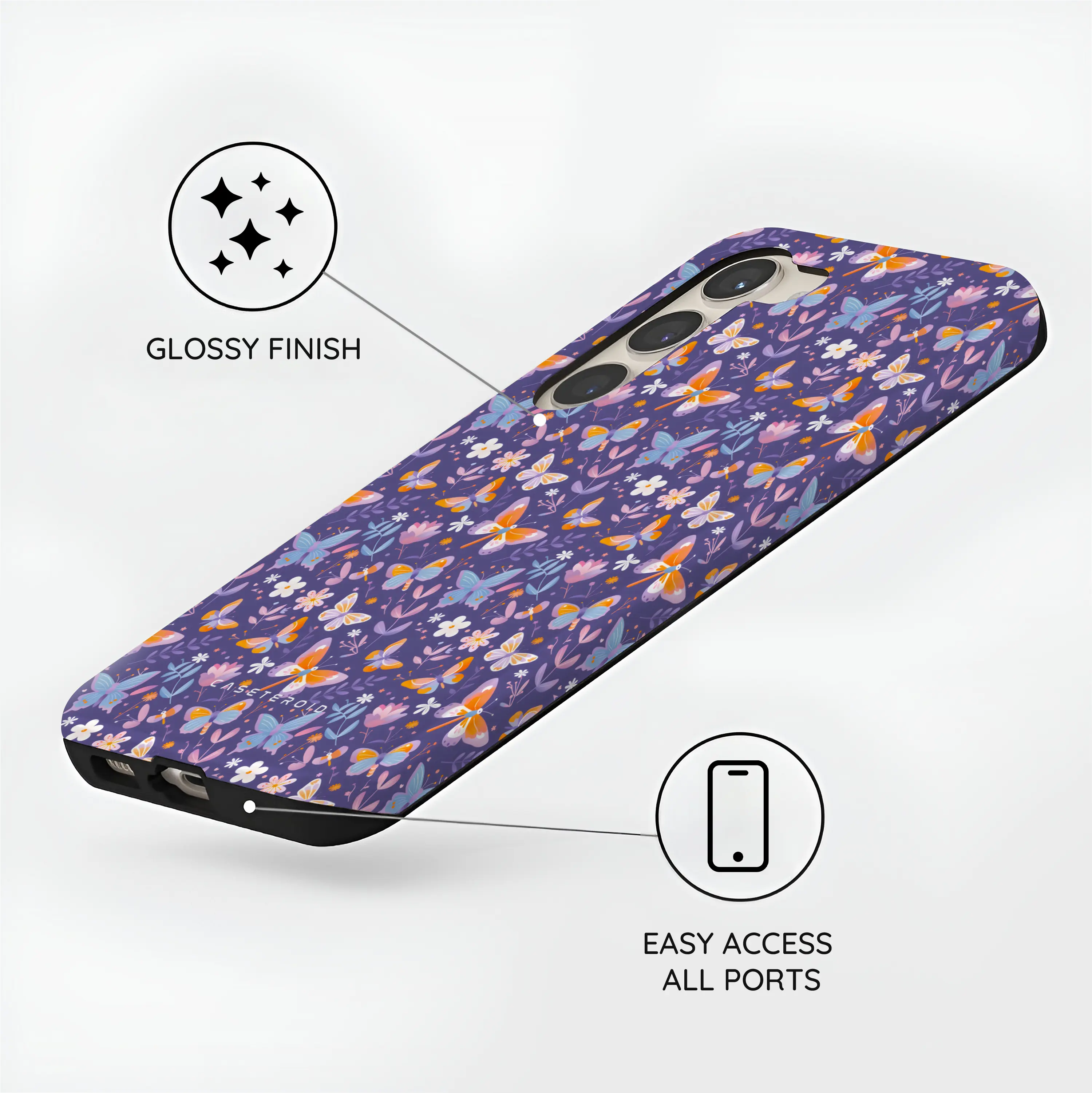 Violet Flutter - Samsung Galaxy S23 Plus Case