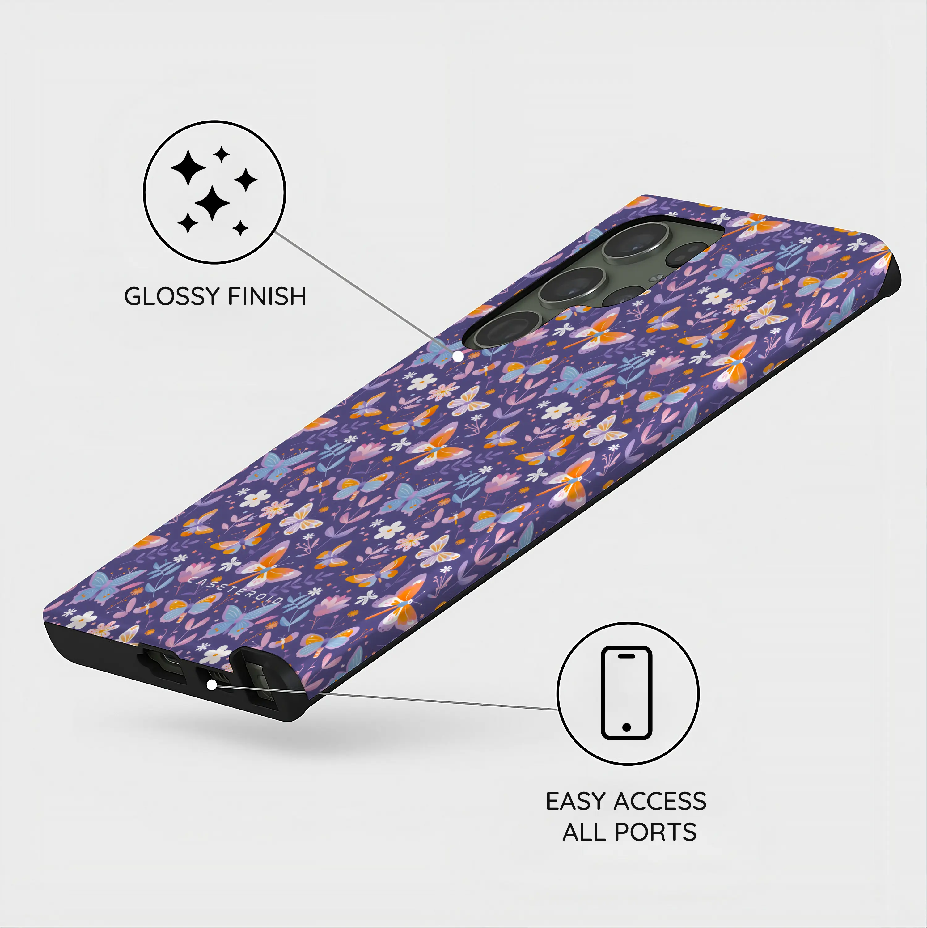Violet Flutter - Samsung Galaxy S23 Ultra Case