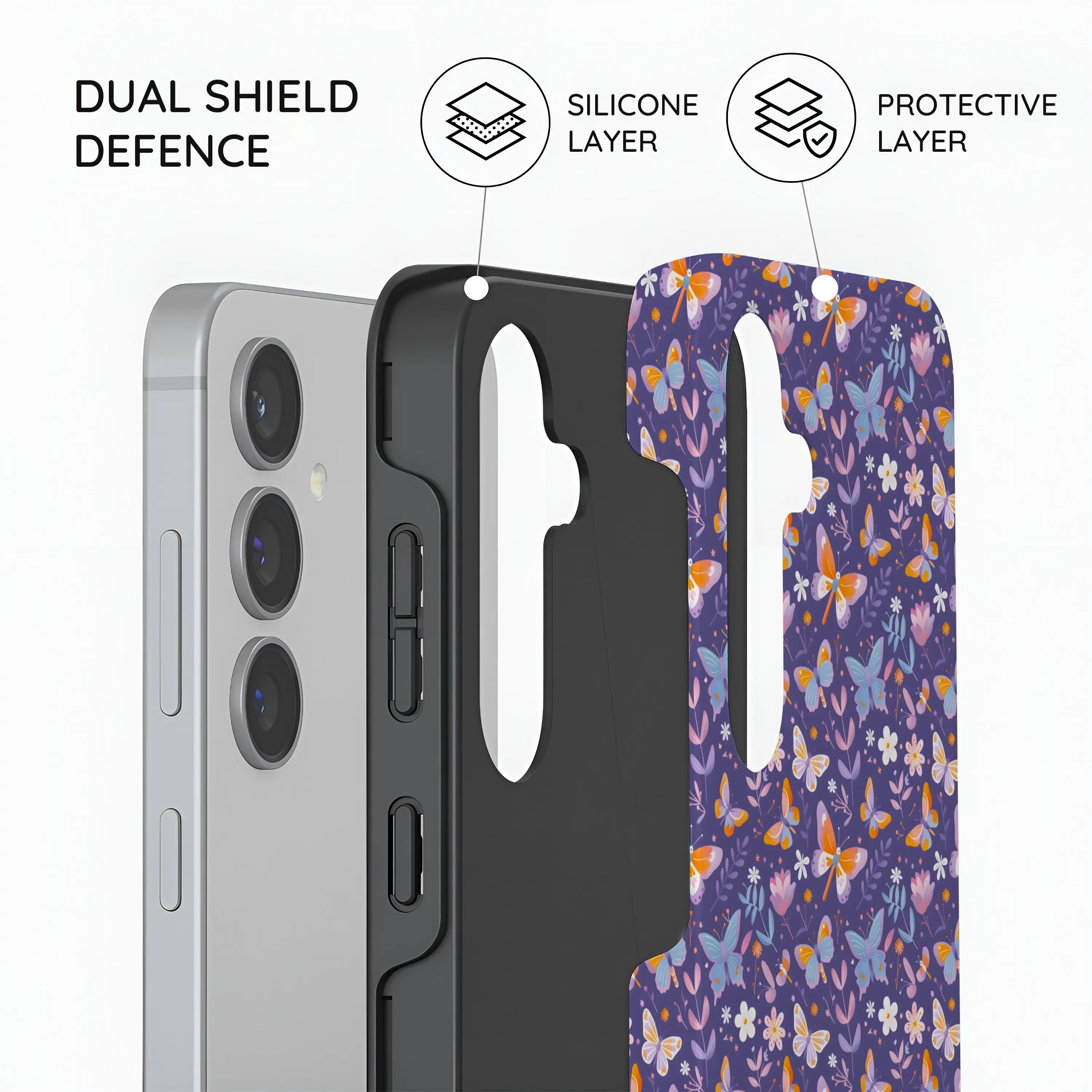 Violet Flutter - Samsung Galaxy S24 Case