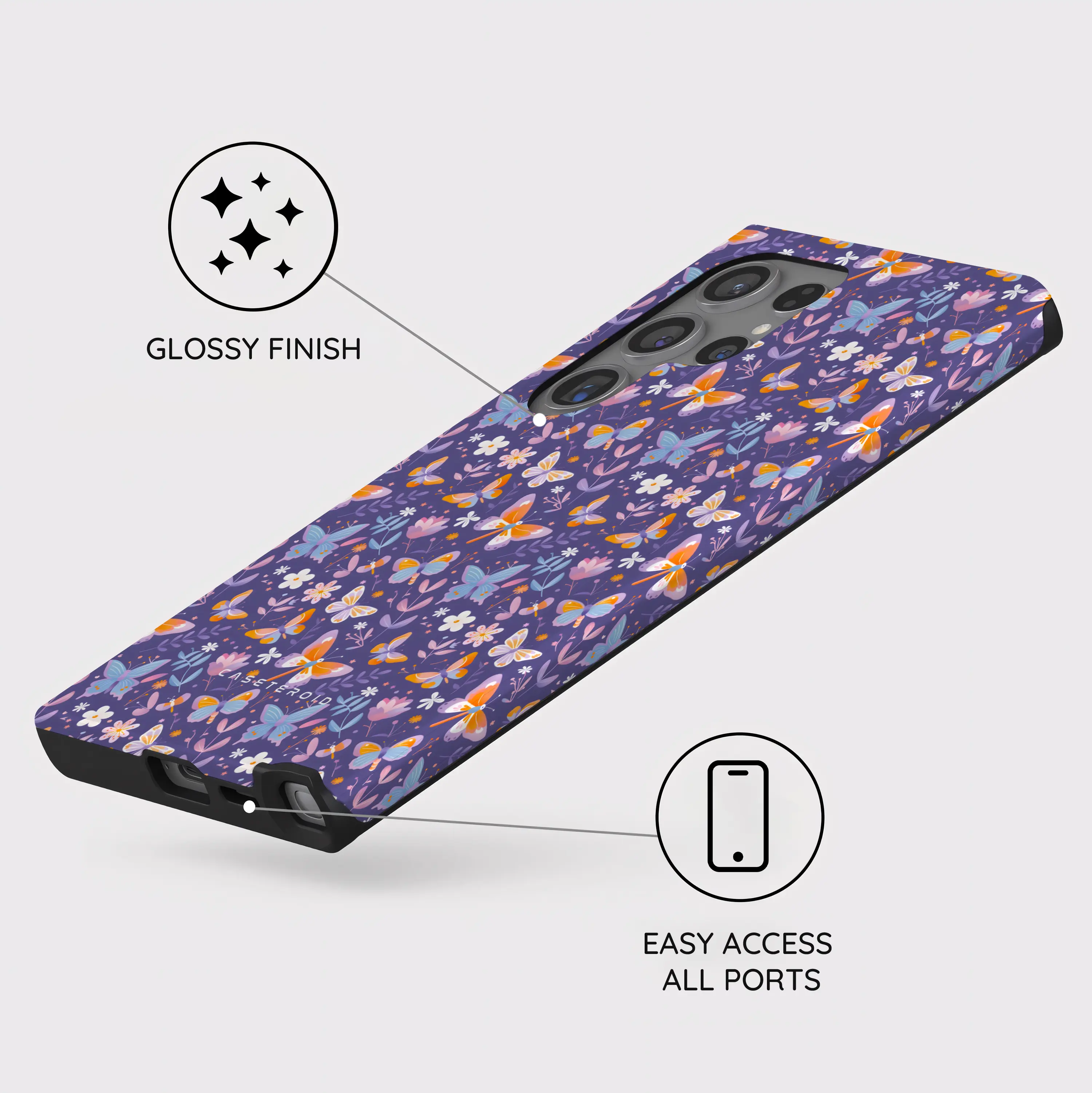 Violet Flutter - Samsung Galaxy S24 Ultra Case