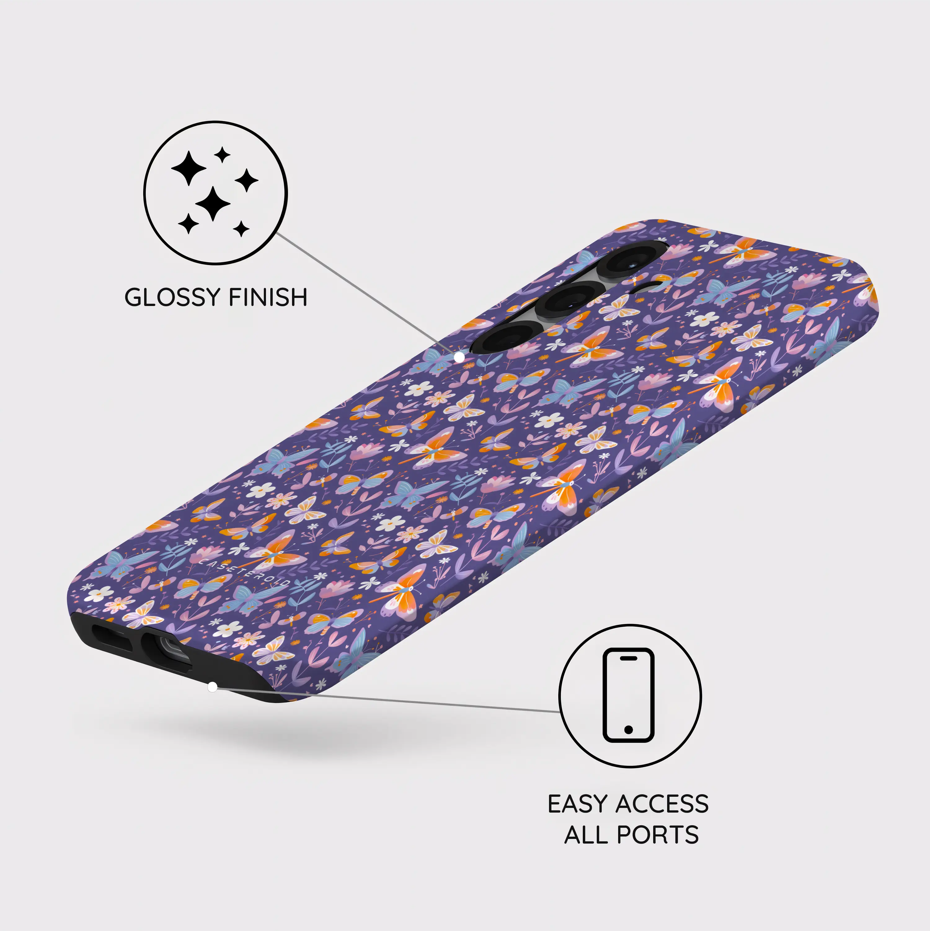 Violet Flutter - Samsung Galaxy S25 Plus Case