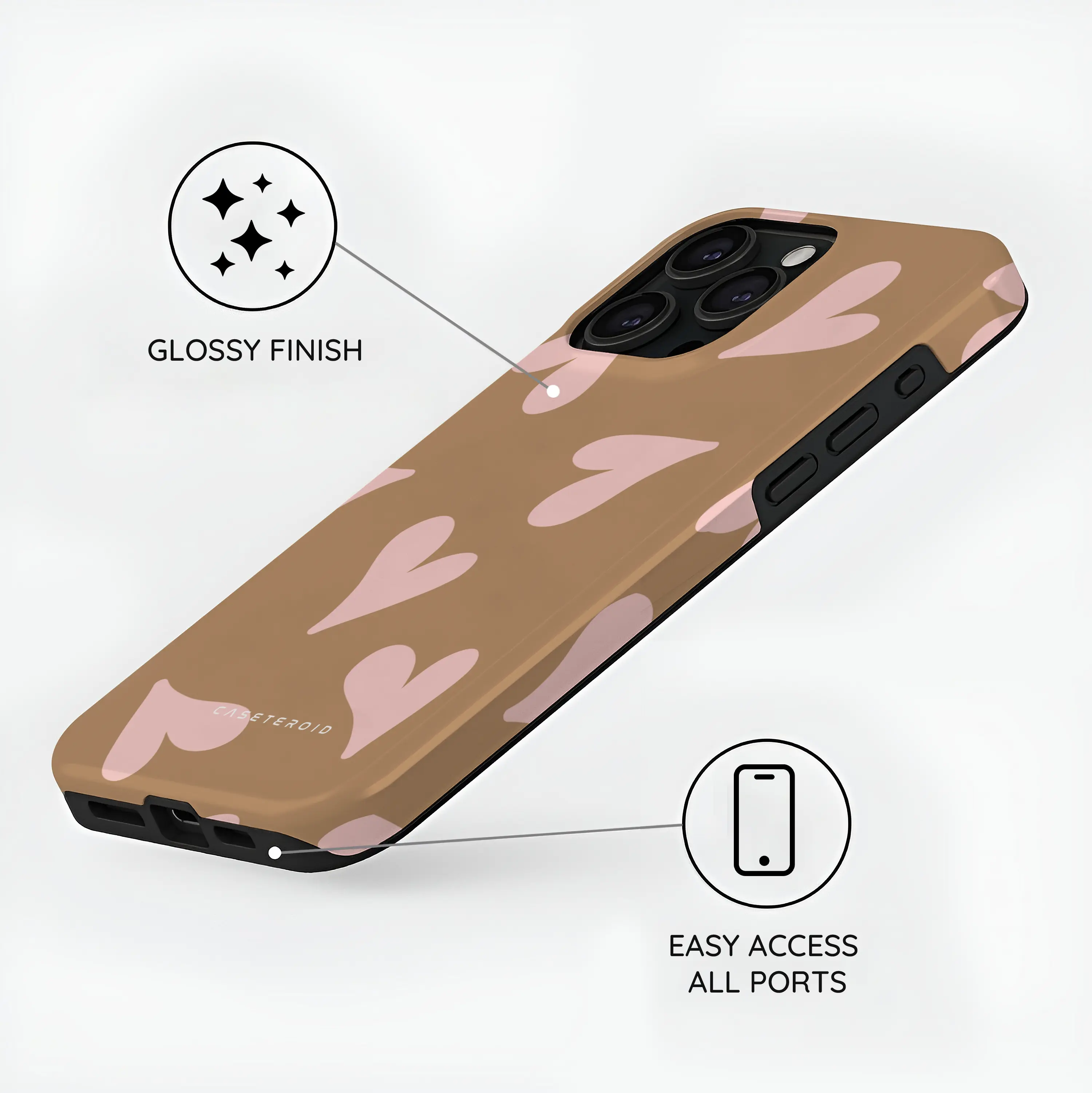 Sandy Hearts - iPhone 15 Pro Case