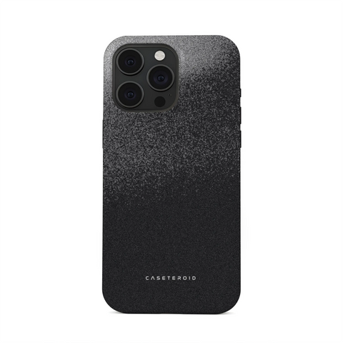 Black phone case with gradient effect on a white background
