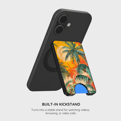 Sunset Shores Symphony - Magnetic Wallet & Stand