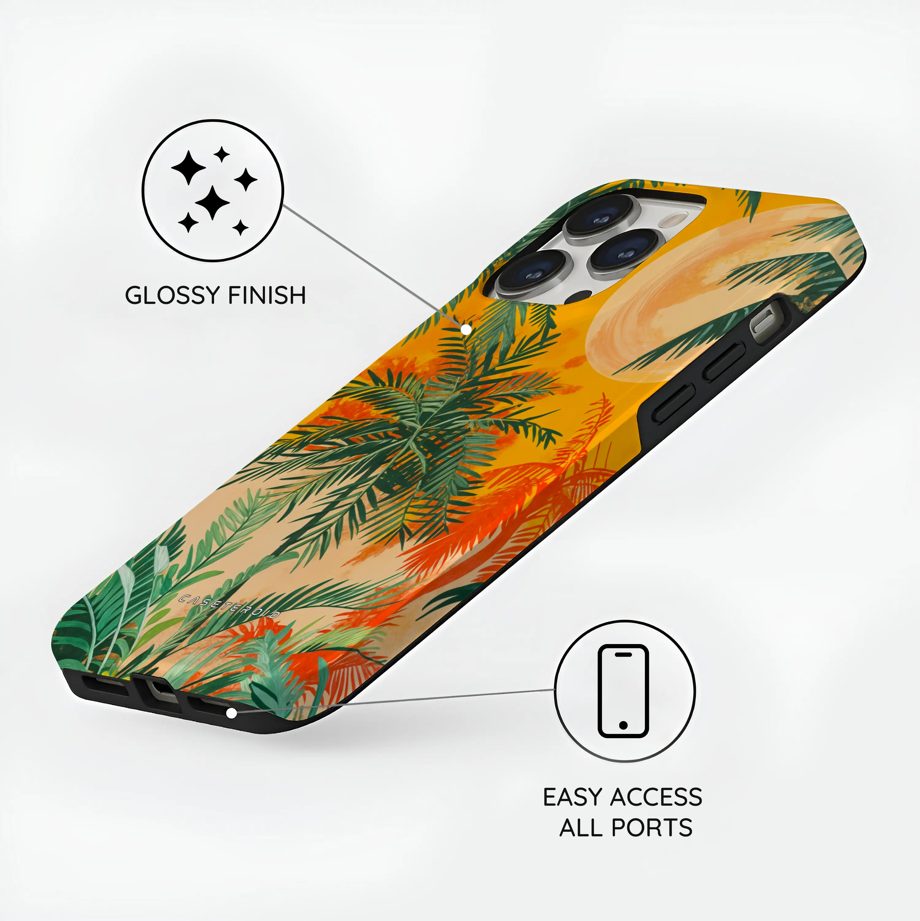Sunset Shores Symphony - iPhone 14 Pro Case