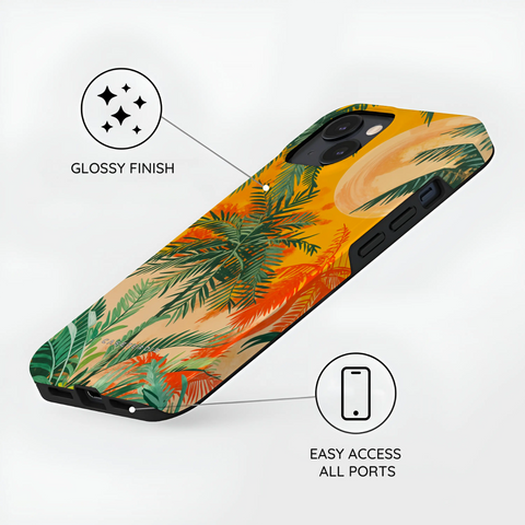 Sunset Shores Symphony - iPhone 15 Plus Case