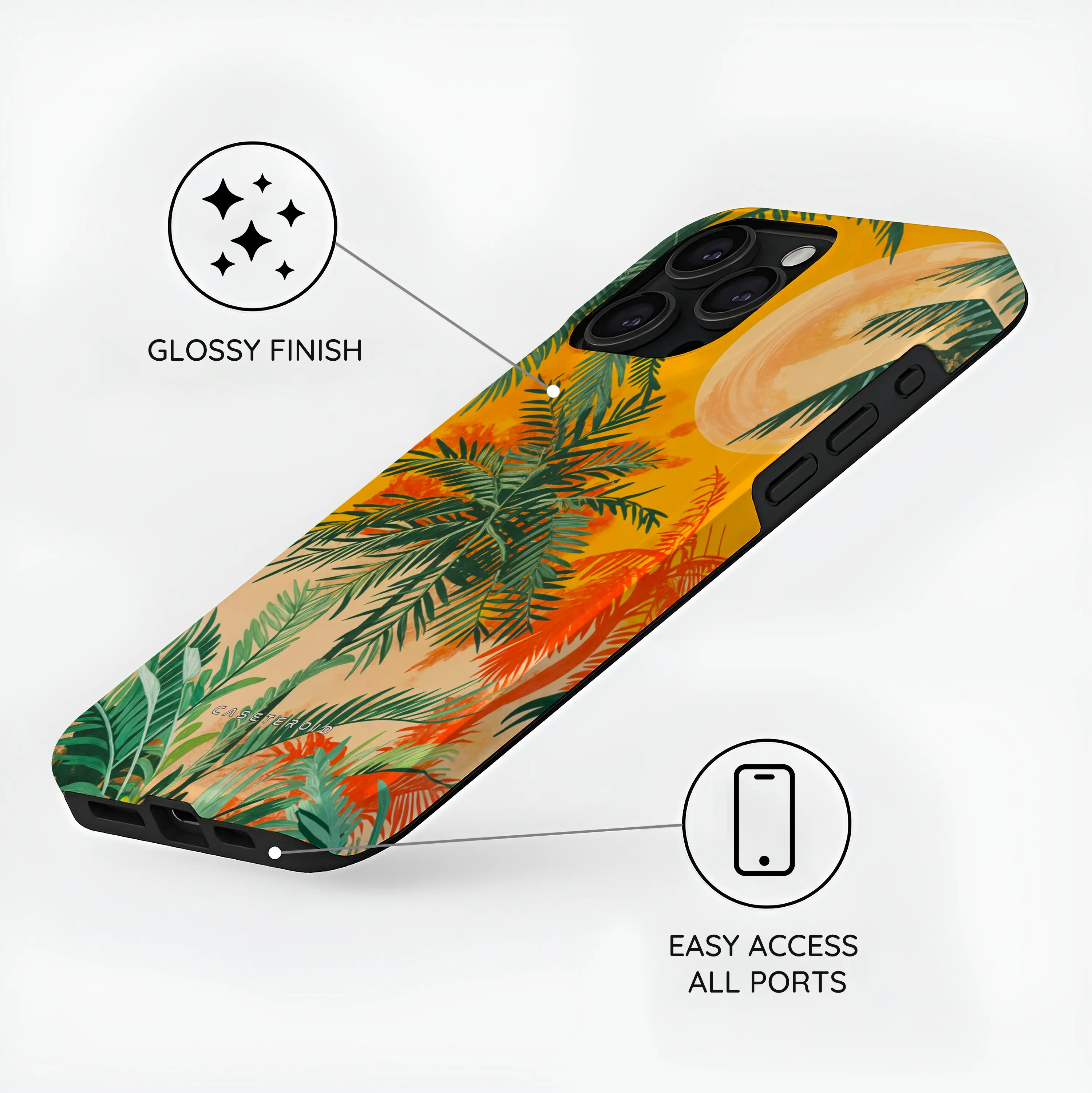Sunset Shores Symphony - iPhone 15 Pro Case