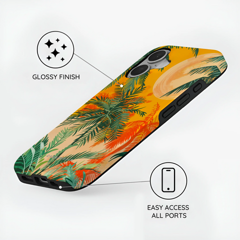 Sunset Shores Symphony - iPhone 16 Plus Case