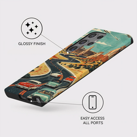 Vintage Journey Route - Samsung Galaxy S24 Ultra Case