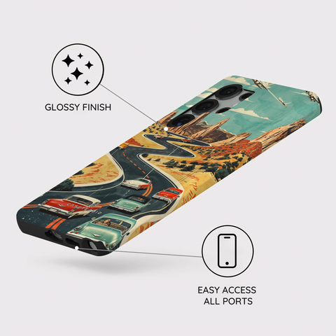 Vintage Journey Route - Samsung Galaxy S25 Ultra Case