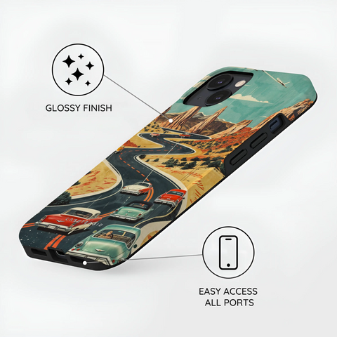 Vintage Journey Route - iPhone 15 Plus Case