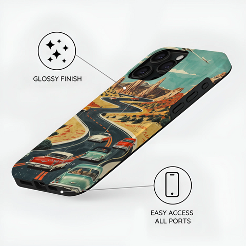 Vintage Journey Route - iPhone 15 Pro Max Case