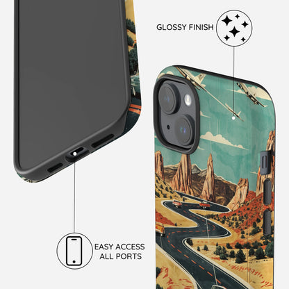 Vintage Journey Route - iPhone 15 Plus Case