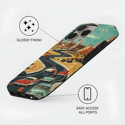 Vintage Journey Route - iPhone 16 Pro Max Case