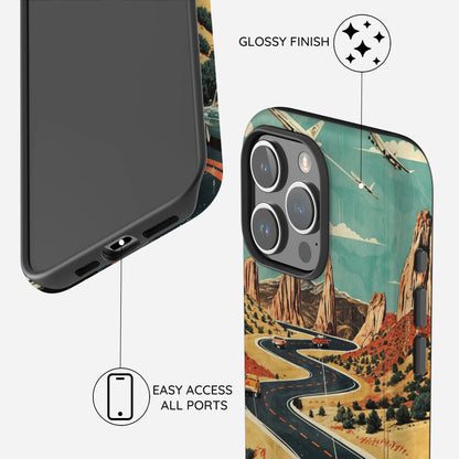 Vintage Journey Route - iPhone 15 Pro Case
