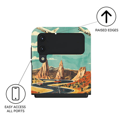 Vintage Journey Route - Samsung Galaxy Z Flip 4 Case