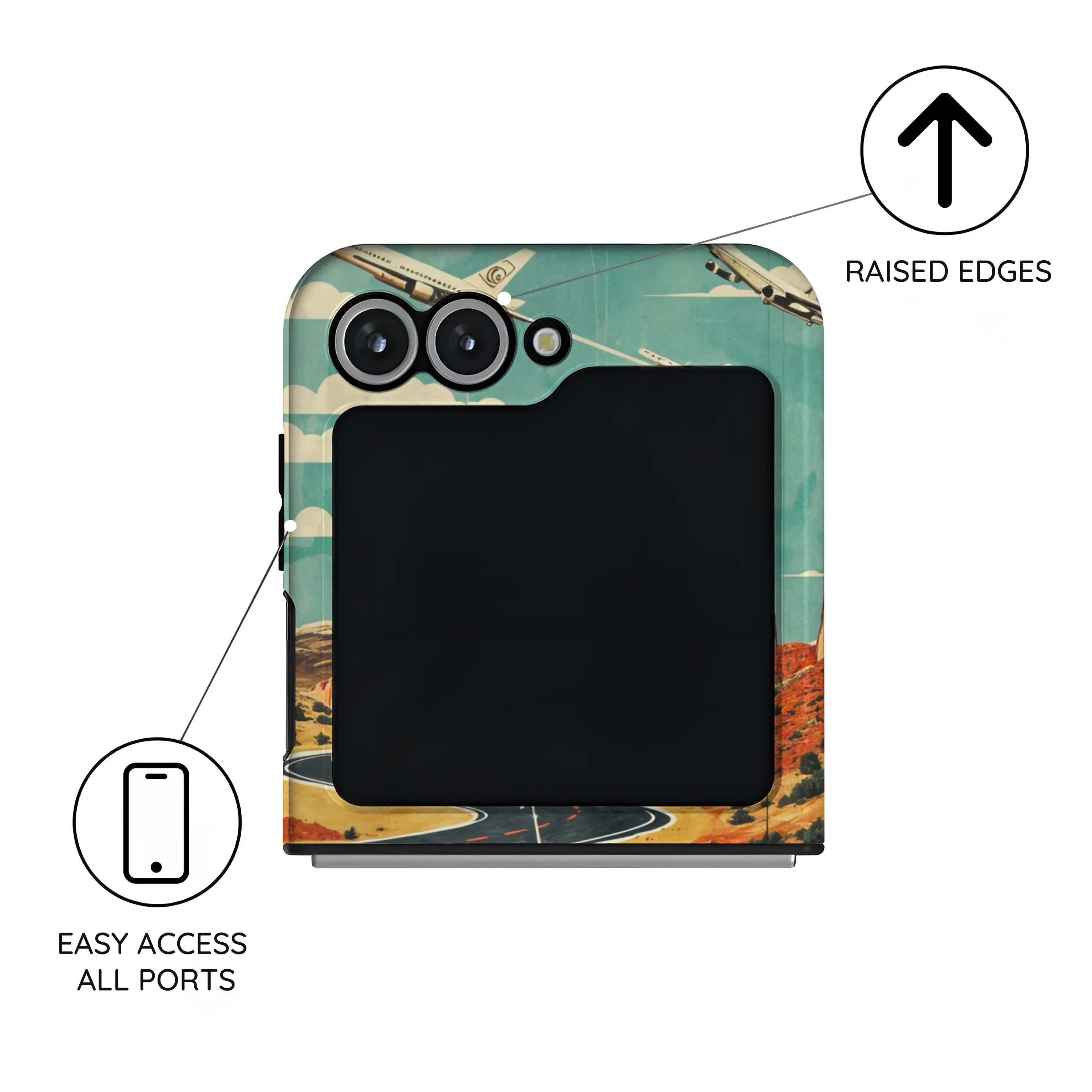 Vintage Journey Route - Samsung Galaxy Z Flip 6 Case