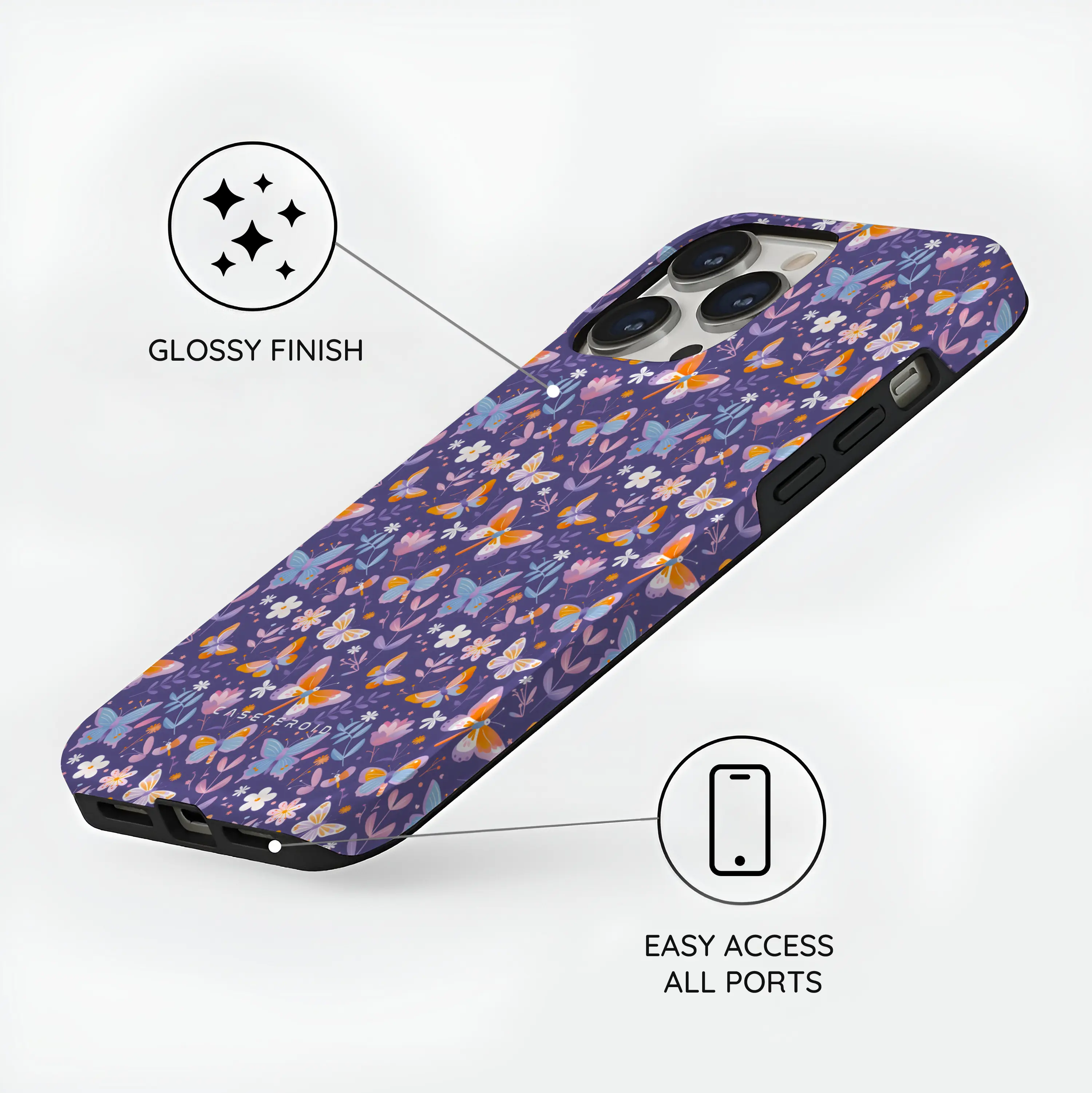 Violet Flutter - iPhone 13 Pro Case