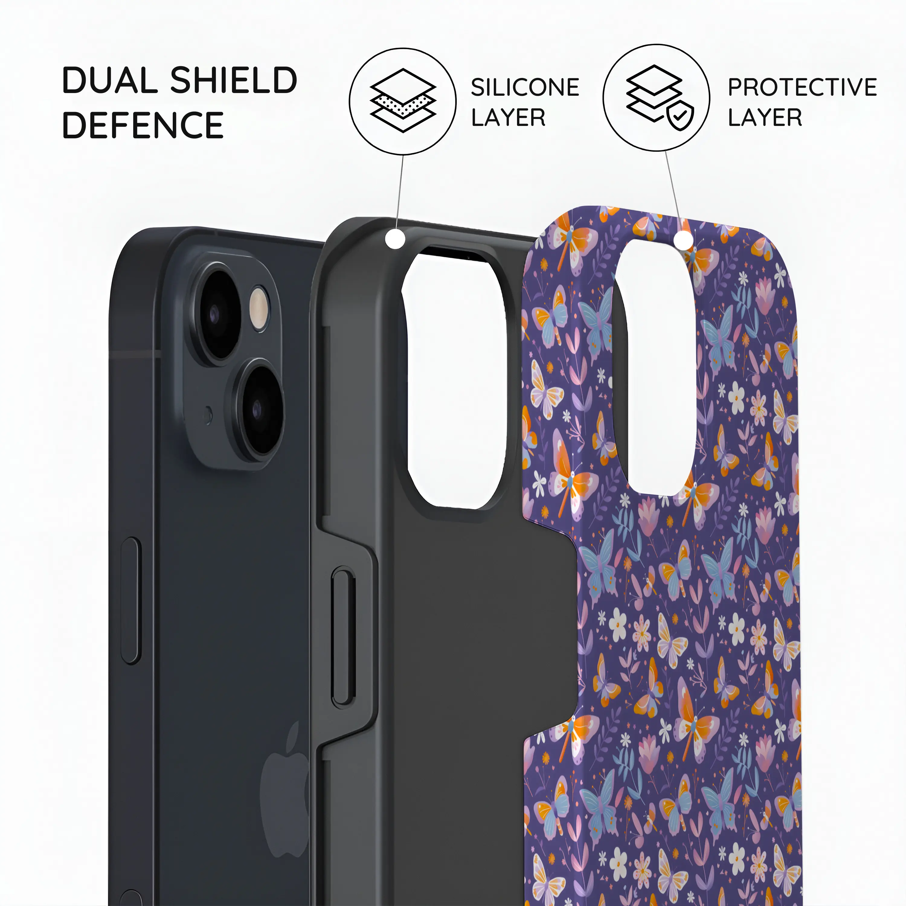 Violet Flutter - iPhone 15 Plus Case