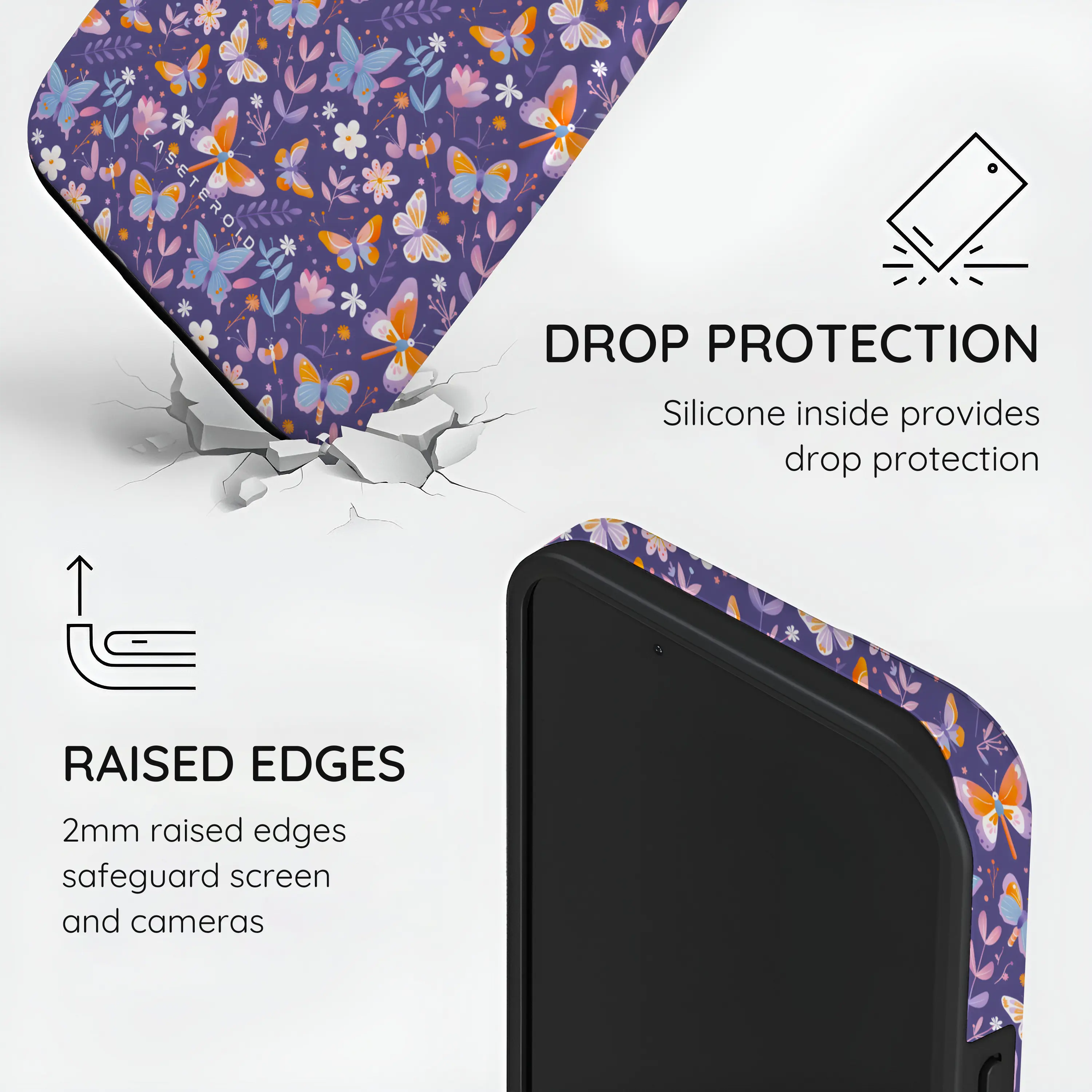 Violet Flutter - iPhone 15 Plus Case