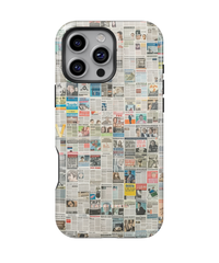 iPhone Tough Case with MagSafe - Worldwide Chronicle Mosaic - CASETEROID