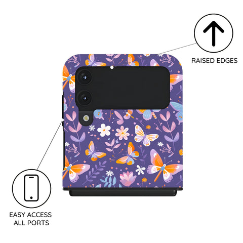 Violet Flutter - Samsung Galaxy Z Flip 4 Case