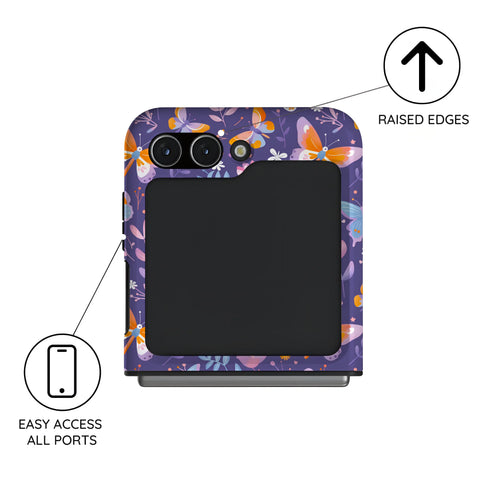 Violet Flutter - Samsung Galaxy Z Flip 5 Case