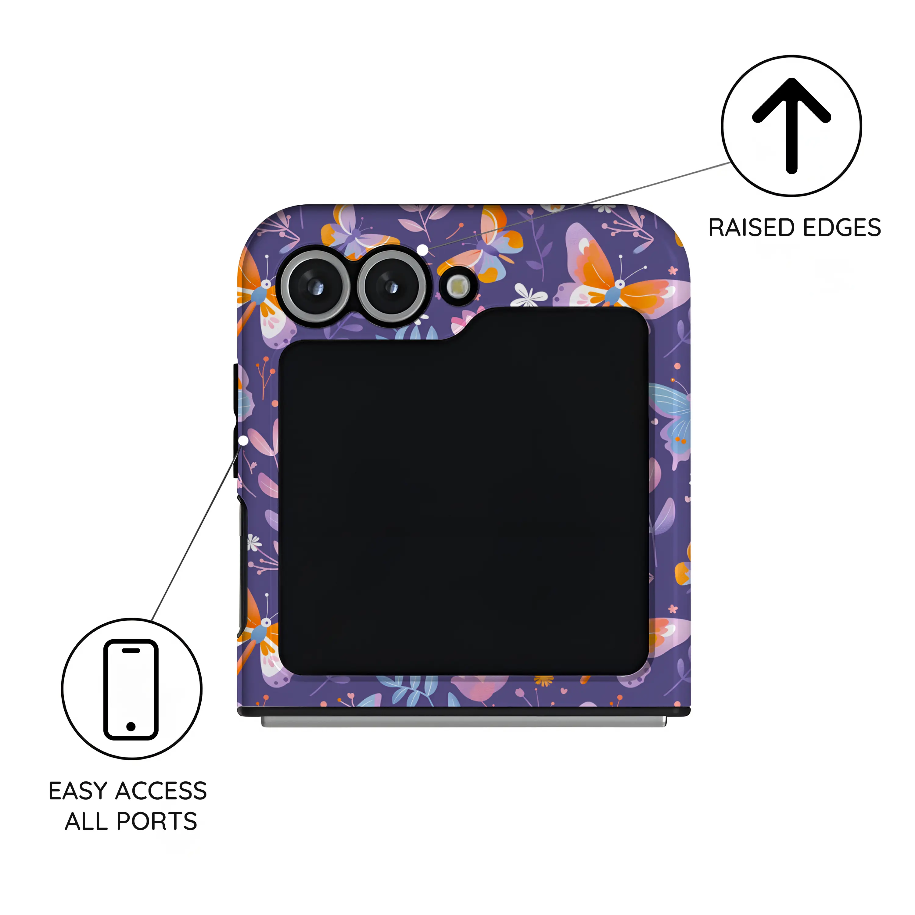 Violet Flutter - Samsung Galaxy Z Flip 6 Case