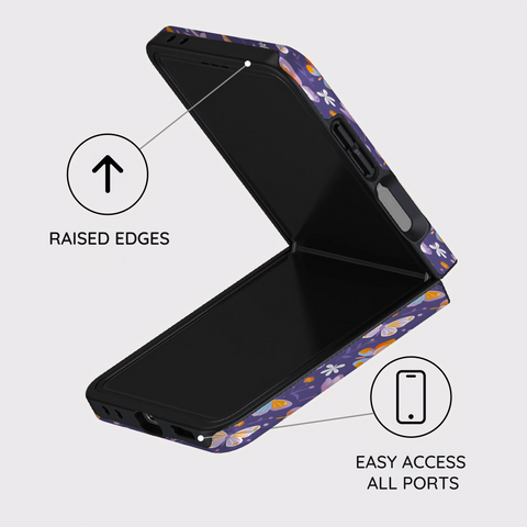 Violet Flutter - Samsung Galaxy Z Flip 7 Case